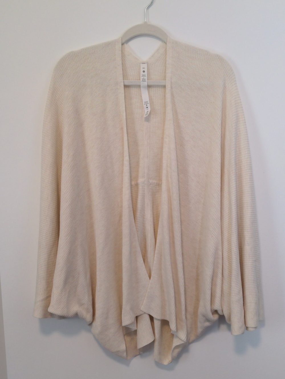 lululemon athletica Cream Open-Front Draped Cardigan